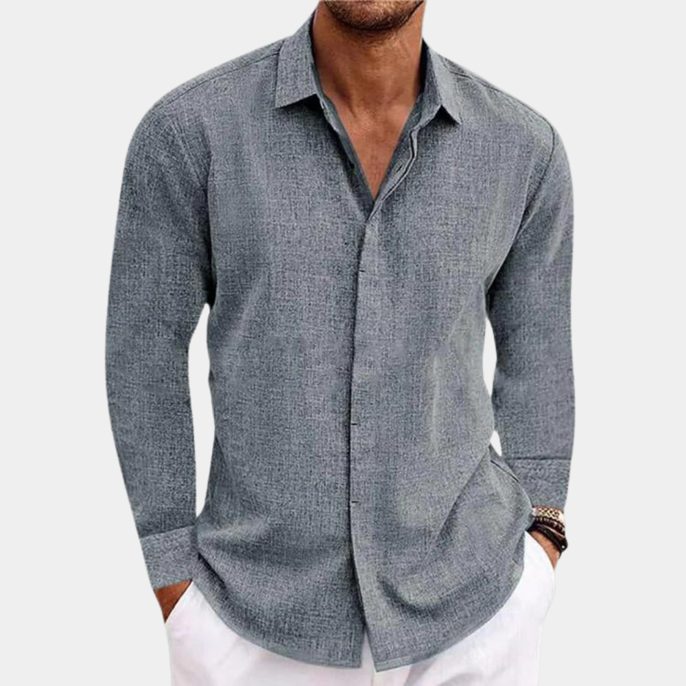 Linnen overhemd - Zomer - Lange mouwen - Button-Up overhemd - Heren overhemd-Hallo Susanne