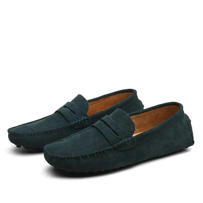 Loafers - Platte Italiaanse stijl suède mocassins voor heren-Hallo Susanne