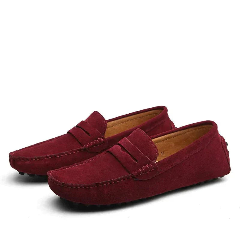 Loafers - Platte Italiaanse stijl suède mocassins voor heren-Hallo Susanne