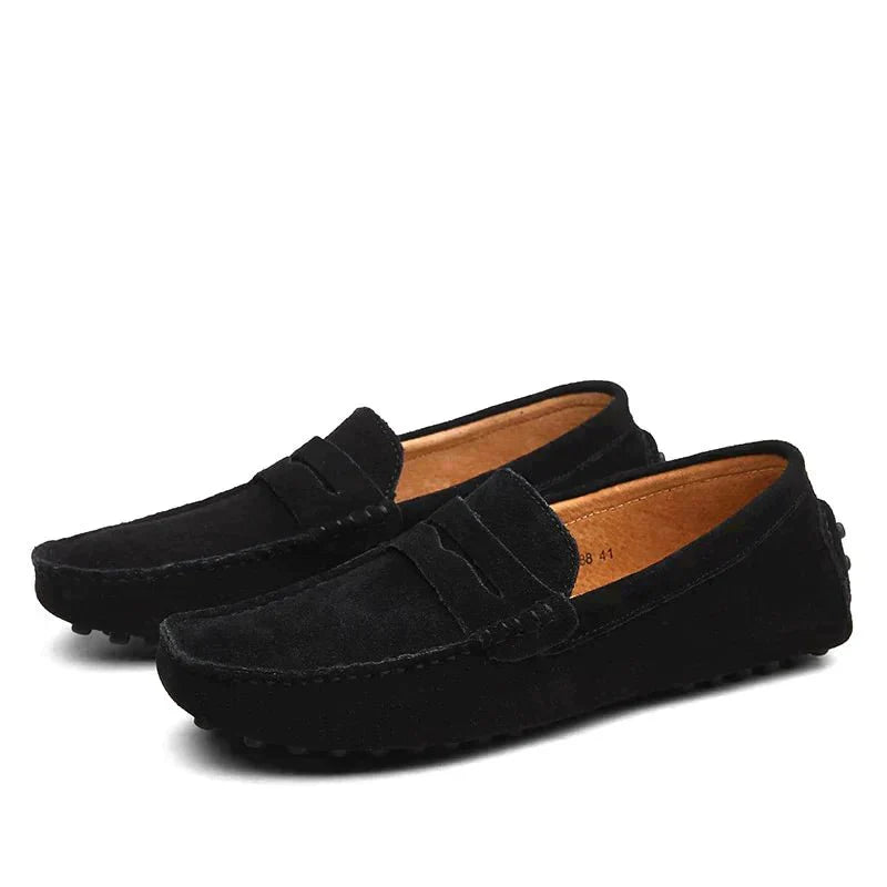 Loafers - Platte Italiaanse stijl suède mocassins voor heren-Hallo Susanne