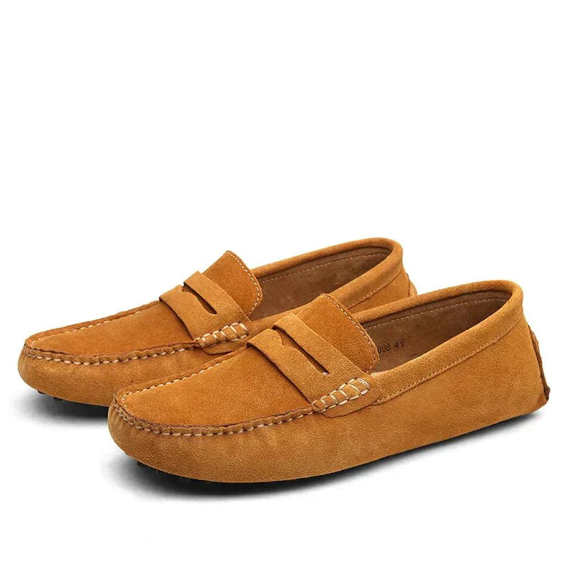 Loafers - Platte Italiaanse stijl suède mocassins voor heren-Hallo Susanne