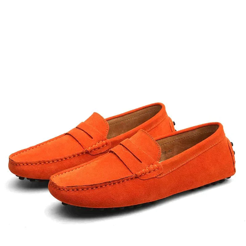 Loafers - Platte Italiaanse stijl suède mocassins voor heren-Hallo Susanne