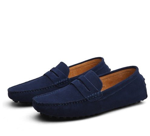 Loafers - Platte Italiaanse stijl suède mocassins voor heren-Hallo Susanne