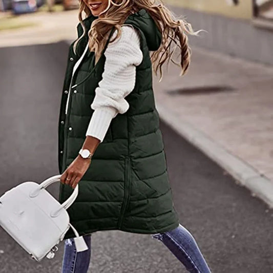 Longline Gilet | Mouwloos | Capuchon | Puffer Vest | Damesvest-Hallo Susanne