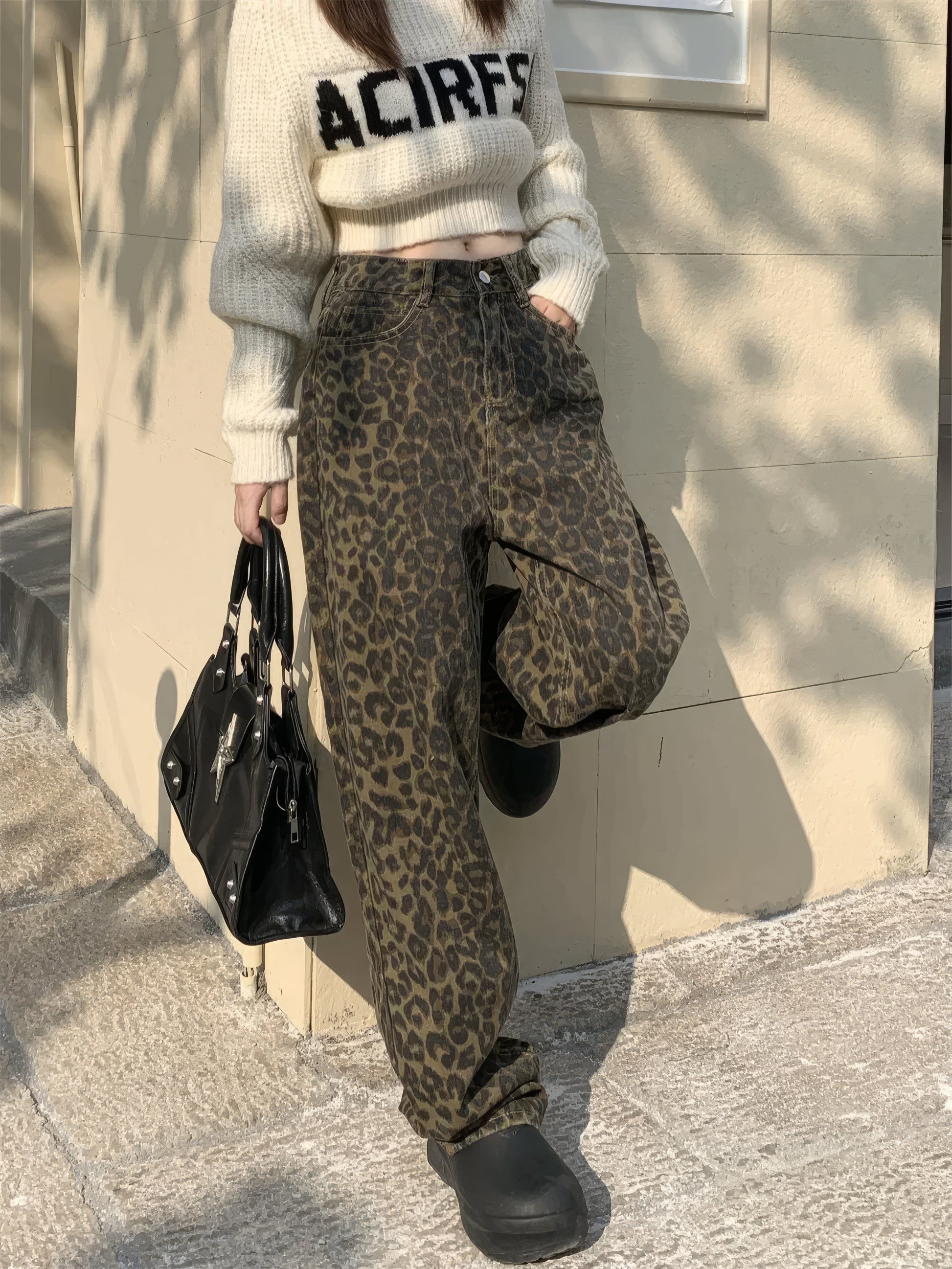 Luipaard jeans | Baggy | Hoge Taille | Losse Jeans | Dames Jeans-Hallo Susanne