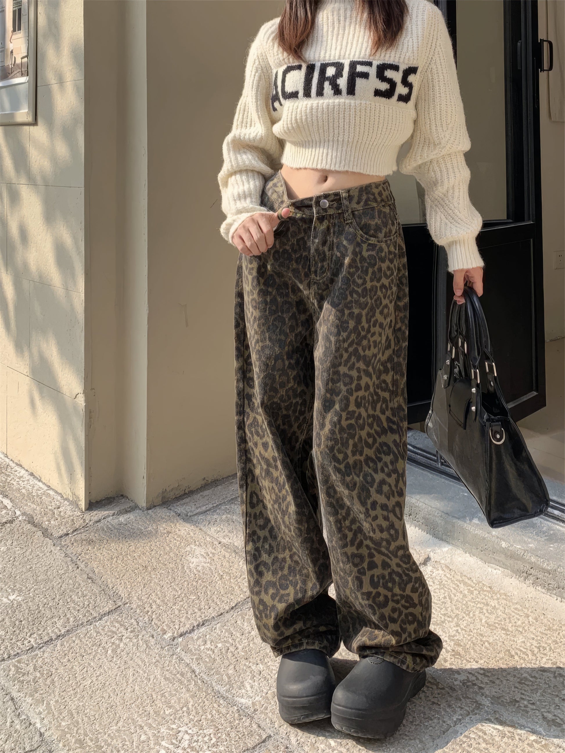 Luipaard jeans | Baggy | Hoge Taille | Losse Jeans | Dames Jeans-Hallo Susanne