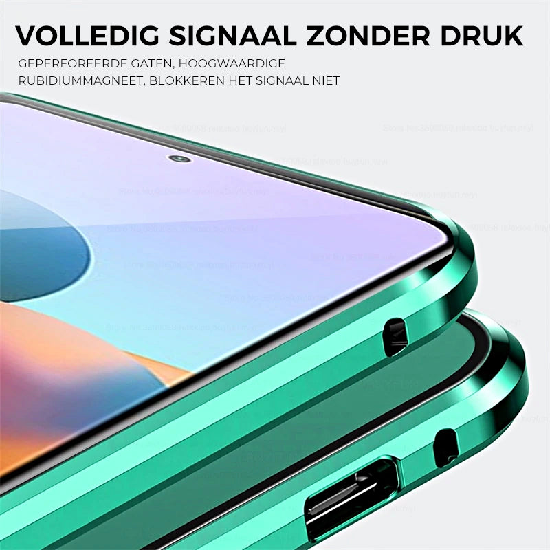 Magnetisch dubbelzijdig telefoonhoesje van gehard glas-Hallo Susanne