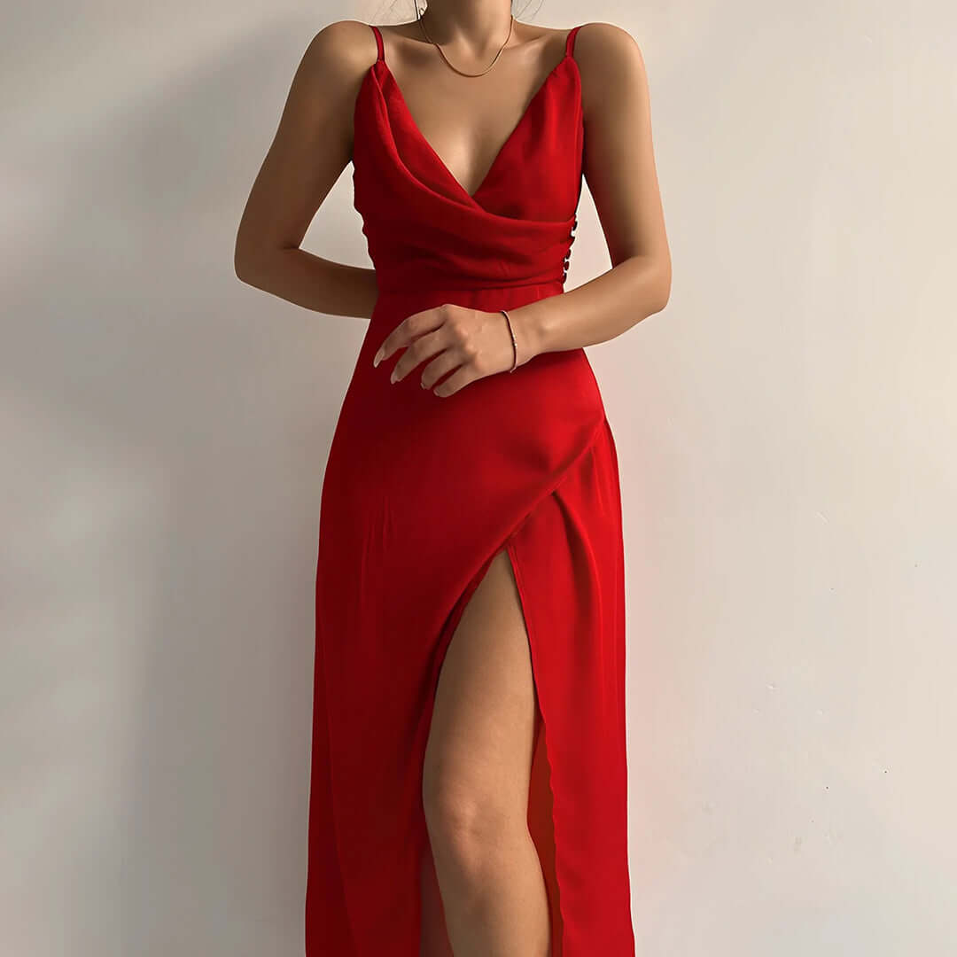 Maxi Jurk | V-hals | Split | Elegante Jurk | Feestjurk-Hallo Susanne