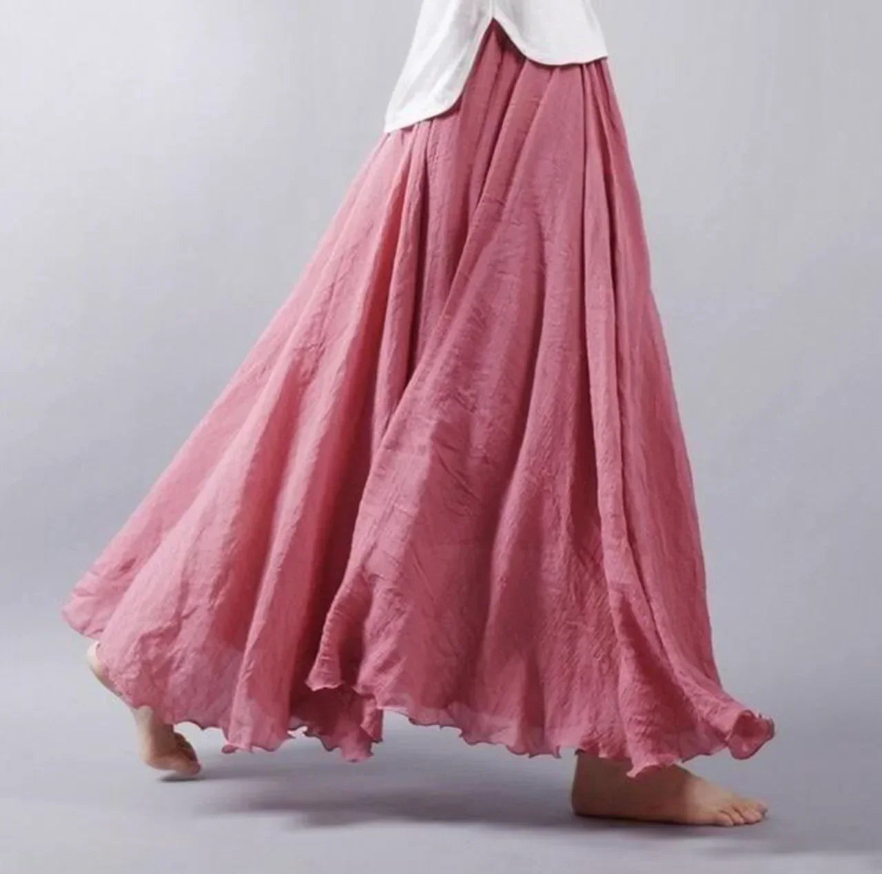 Maxi Rok | Katoen | Hoge Taille | Bell Rok | Boho Maxi Rok-Hallo Susanne
