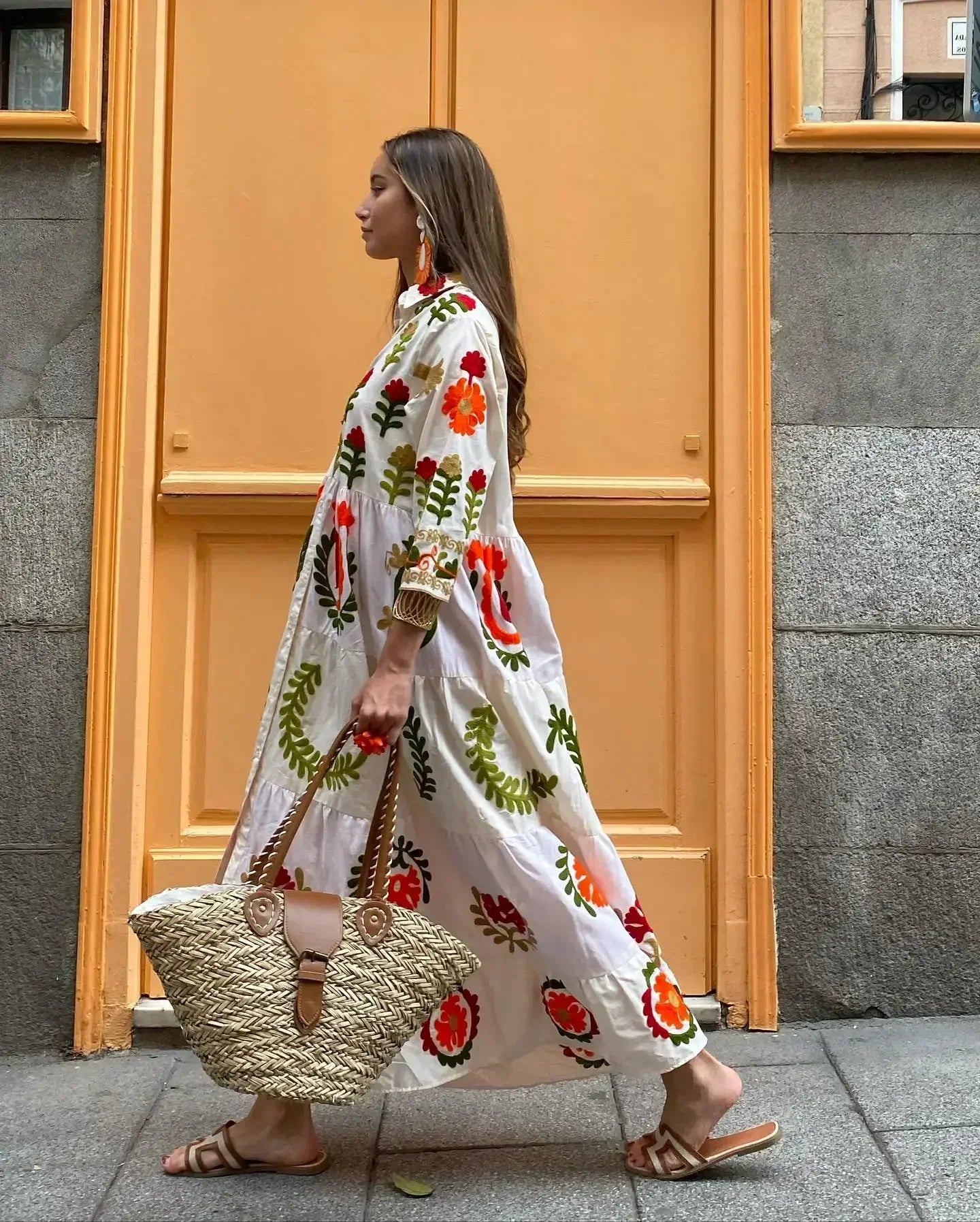 Maxi jurk - Button-Up - Oversized - Maxi overhemdjurk - Maxi jurk met lange mouwen-Hallo Susanne