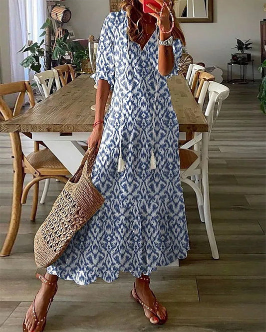 Maxi jurk | Losjes | Lange Mouwen | Boho Jurk | Maxi Zondress-Hallo Susanne