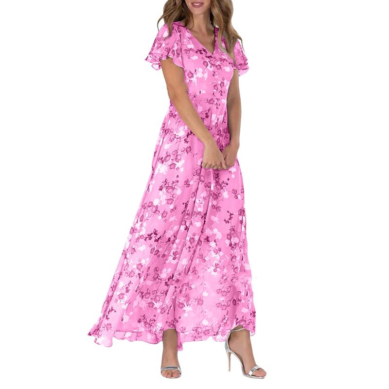 Maxi-jurk | Soepelvallend | Vlindermouwen | Bloemenjurk | Zomerjurk-Hallo Susanne