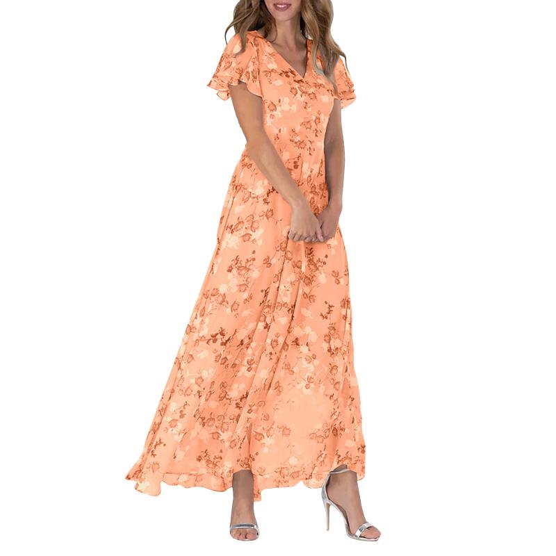 Maxi-jurk | Soepelvallend | Vlindermouwen | Bloemenjurk | Zomerjurk-Hallo Susanne