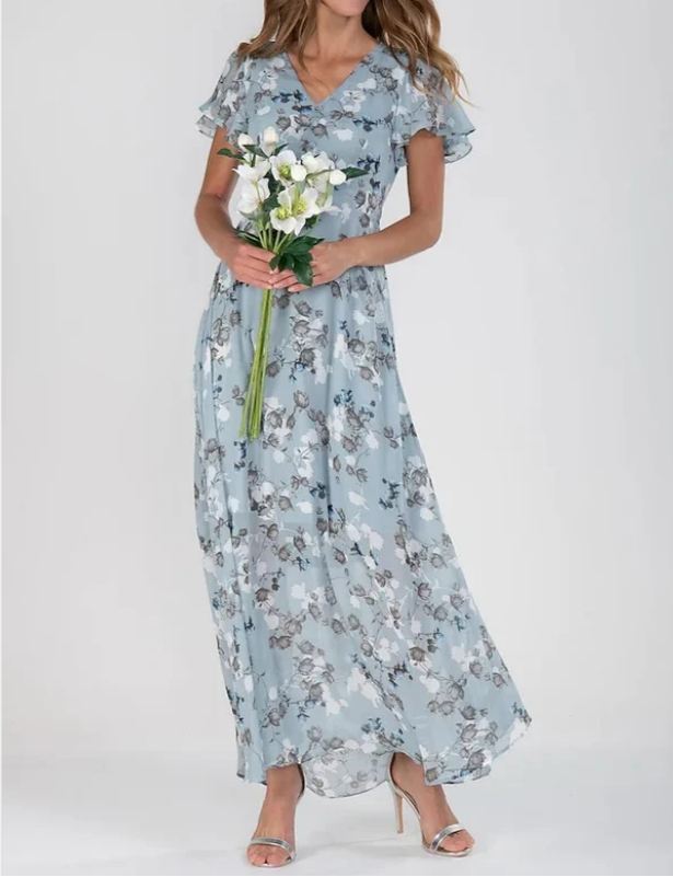 Maxi-jurk | Soepelvallend | Vlindermouwen | Bloemenjurk | Zomerjurk-Hallo Susanne