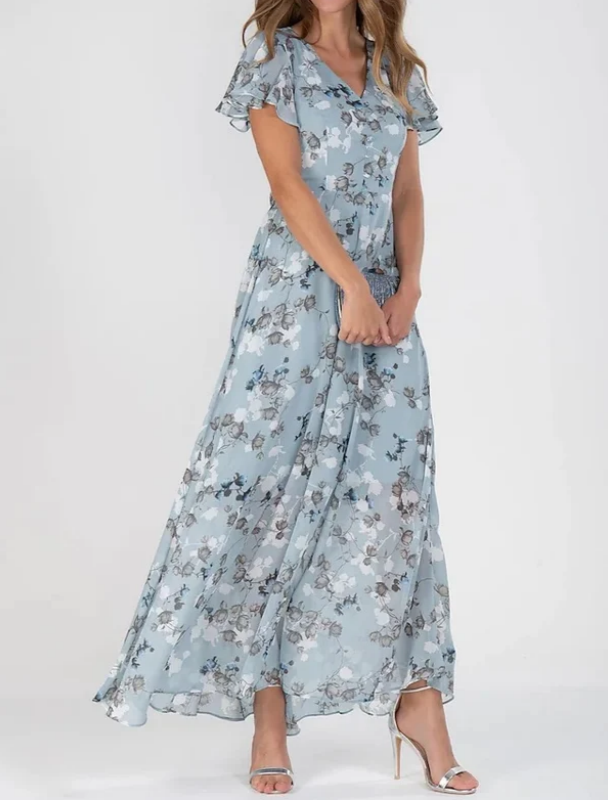 Maxi-jurk | Soepelvallend | Vlindermouwen | Bloemenjurk | Zomerjurk-Hallo Susanne