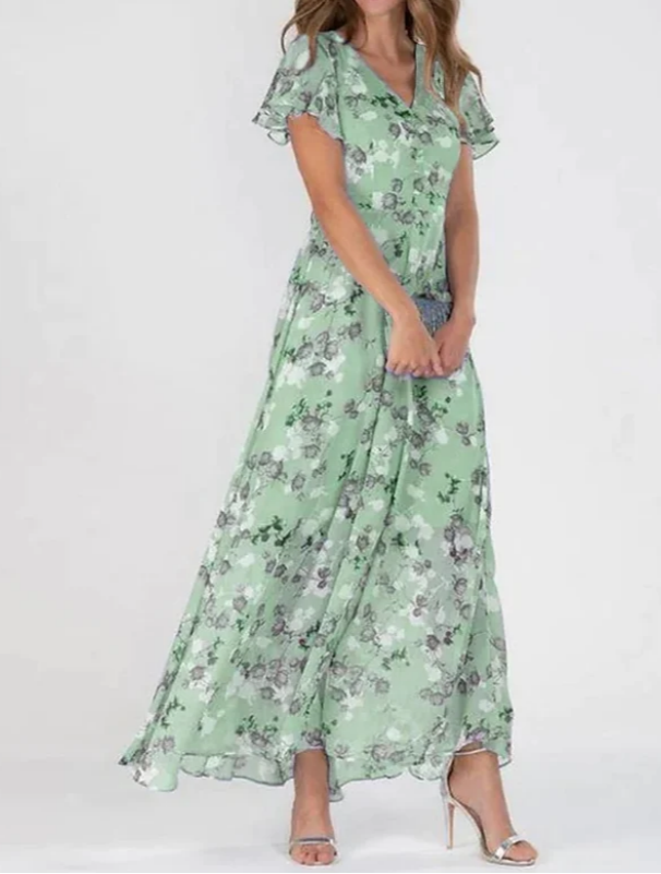 Maxi-jurk | Soepelvallend | Vlindermouwen | Bloemenjurk | Zomerjurk-Hallo Susanne