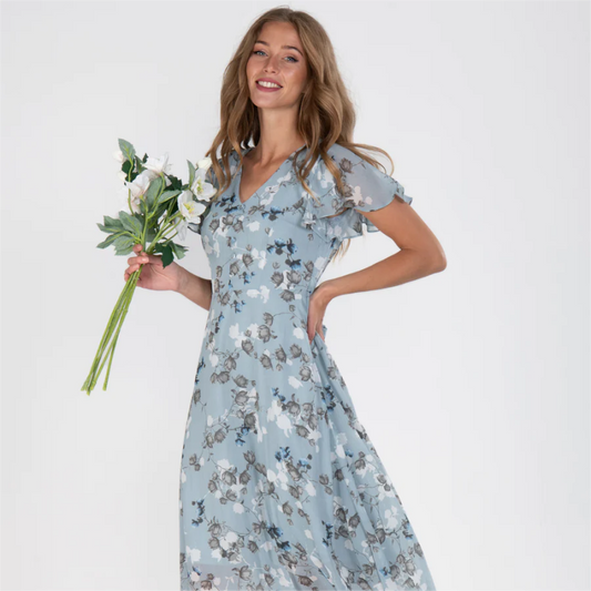 Maxi-jurk | Soepelvallend | Vlindermouwen | Bloemenjurk | Zomerjurk-Hallo Susanne