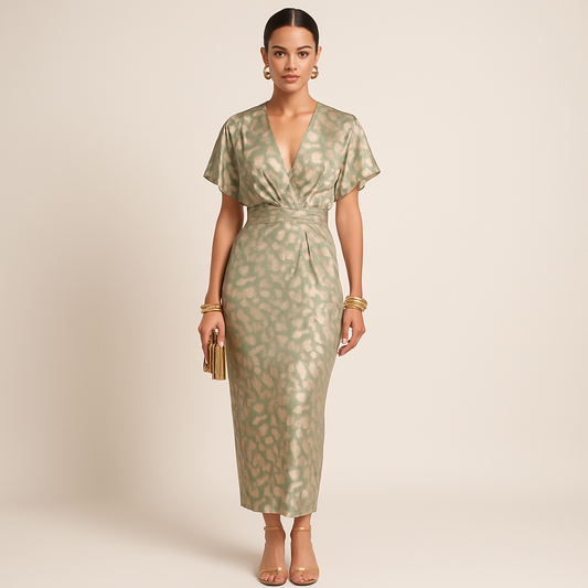 Maxi-jurk | Vlindermouwen | V-hals | Elegante jurk | Cocktailjurk-Hallo Susanne