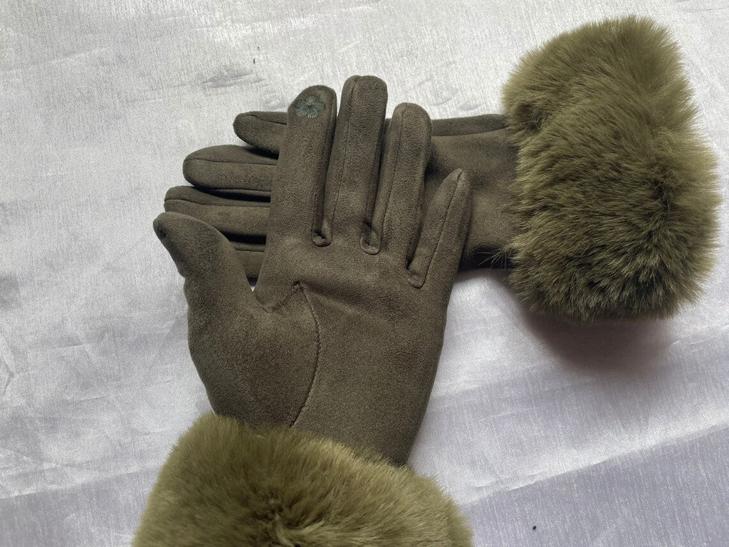 Met bont gevoerde handschoenen - Vrouwen Warme Faux Fur Fluwelen Winterhandschoenen-Hallo Susanne