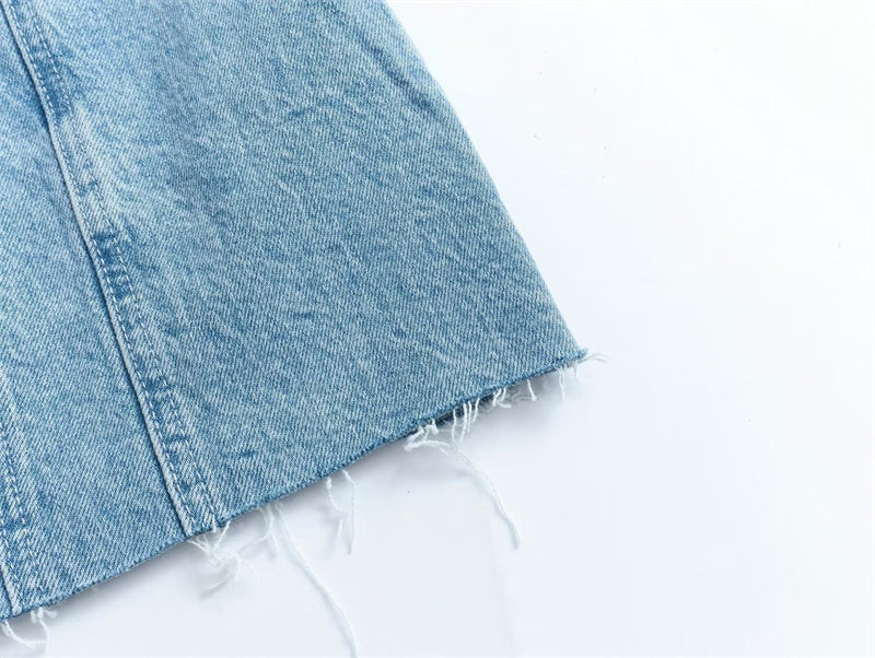 Mini Denim Jurk - Damespijp Bodycon Denim Strapless Jurk-Hallo Susanne
