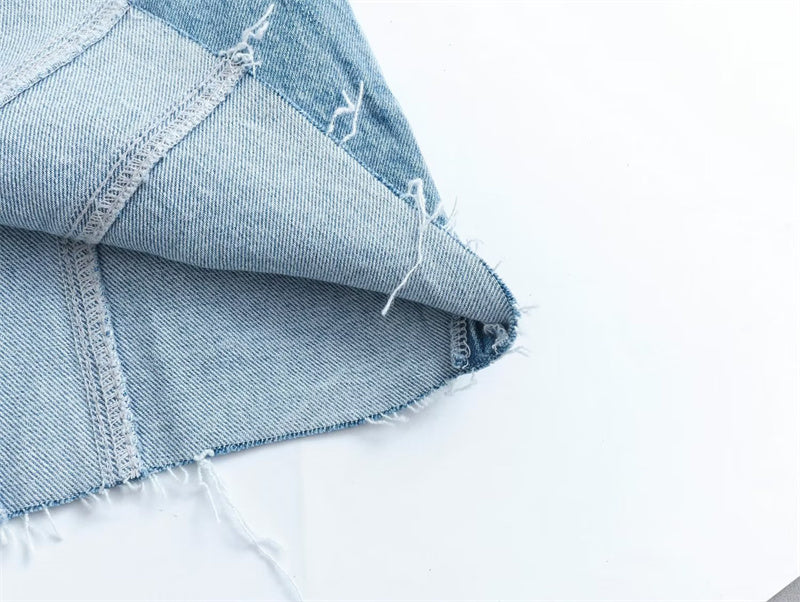 Mini Denim Jurk - Damespijp Bodycon Denim Strapless Jurk-Hallo Susanne