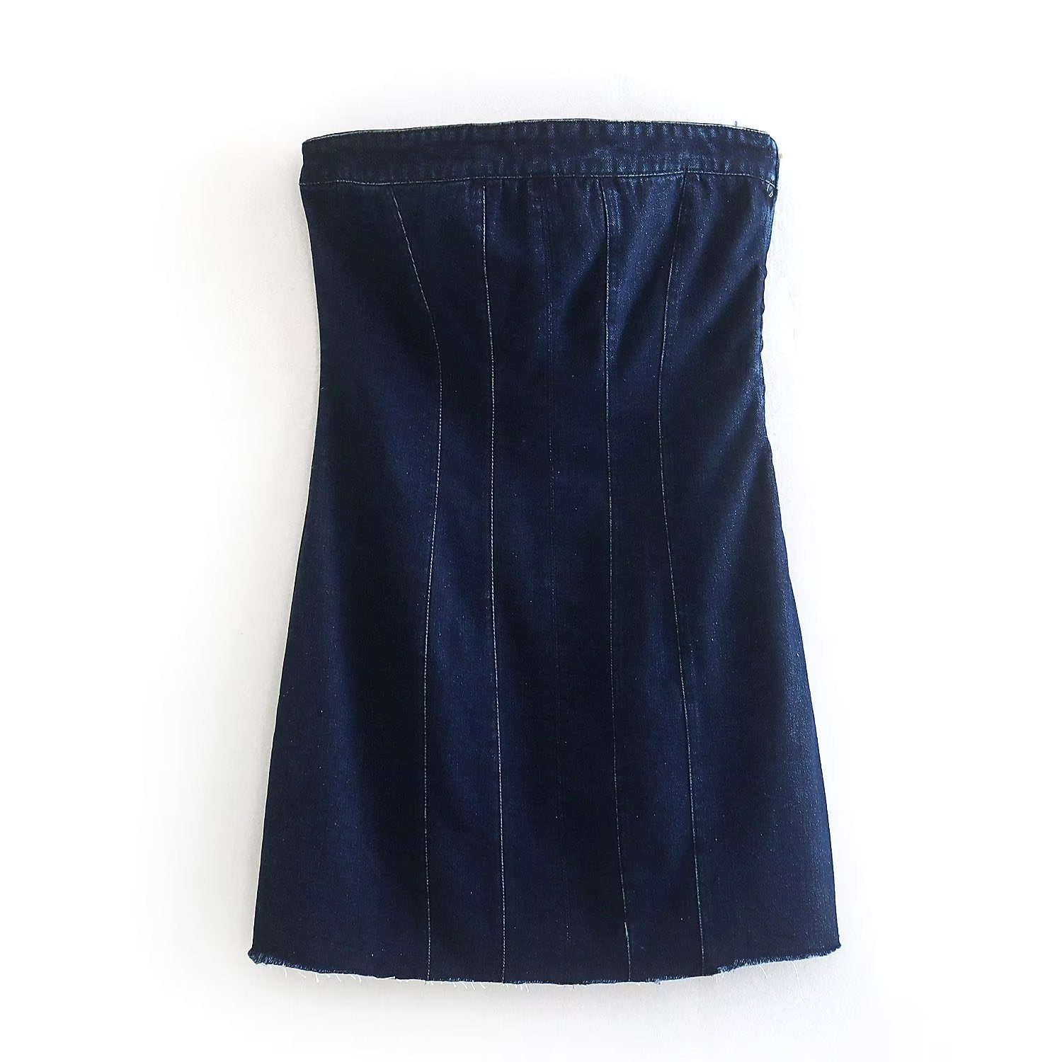 Mini Denim Jurk - Damespijp Bodycon Denim Strapless Jurk-Hallo Susanne