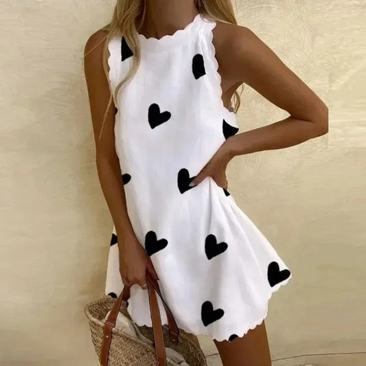 Mini-jurk - Mouwloos - Losse pasvorm - Korte jurk - Zomerjurk-Hallo Susanne