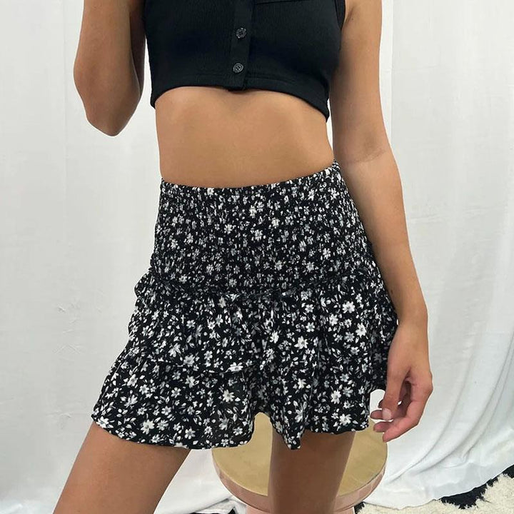 Minirok | Gerimpelde taille | Hoge taille | Rok met ruches | Zomerrok-Hallo Susanne