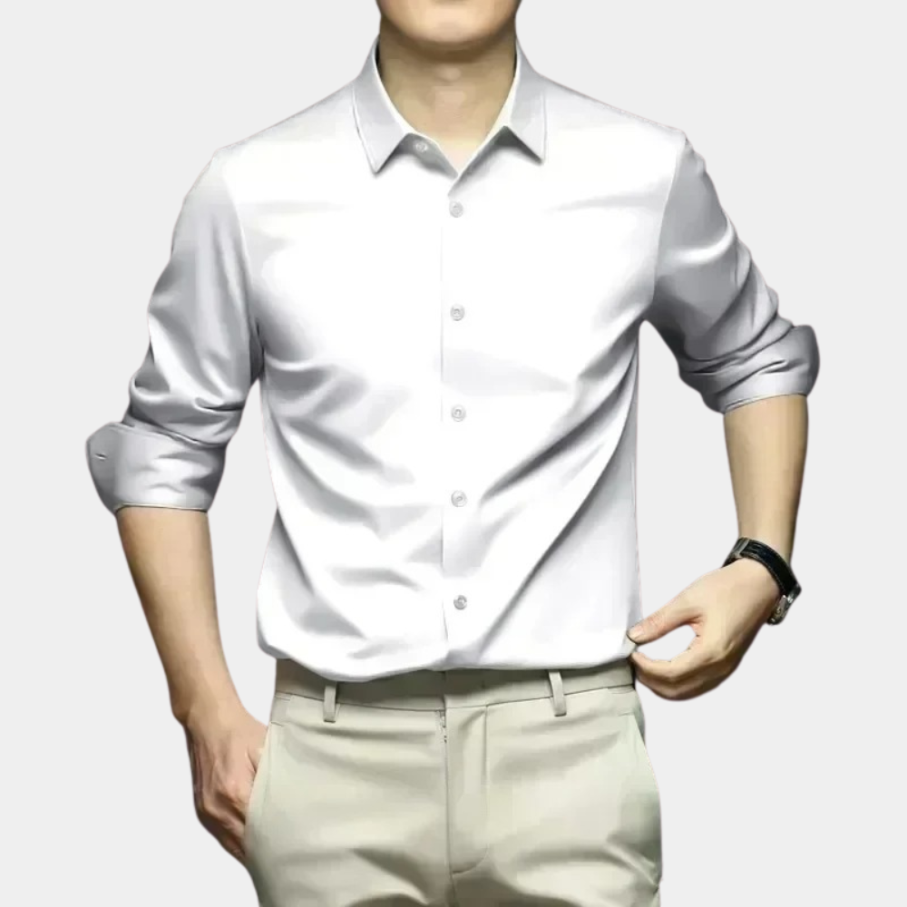 Non Iron Overhemd - Button-Up - Lange Mouw - Jurk Overhemd - Heren Overhemd-Hallo Susanne
