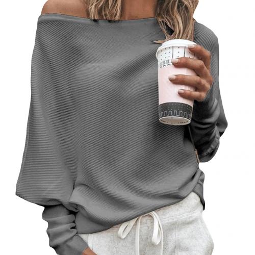 Off-Shoulder Trui - Batwing - Lange Mouw - Gebreide Trui - Damestruien-Hallo Susanne