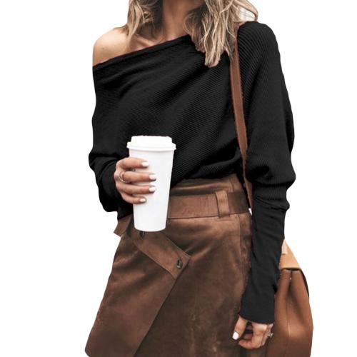 Off-Shoulder Trui - Batwing - Lange Mouw - Gebreide Trui - Damestruien-Hallo Susanne