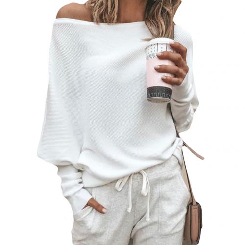 Off-Shoulder Trui - Batwing - Lange Mouw - Gebreide Trui - Damestruien-Hallo Susanne