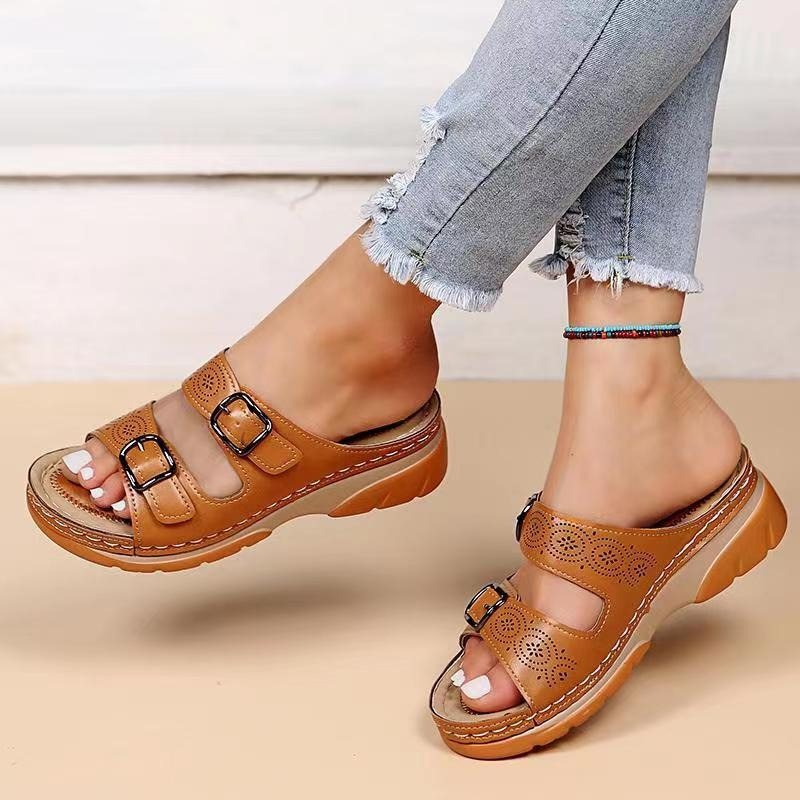 Orthopedische sandalen - Slip-On - Ergonomisch -Double Buckle sandalen - Damessandalen-Hallo Susanne