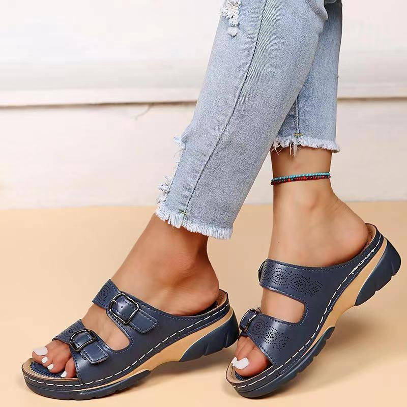 Orthopedische sandalen - Slip-On - Ergonomisch -Double Buckle sandalen - Damessandalen-Hallo Susanne