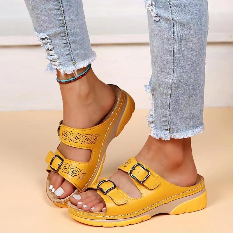 Orthopedische sandalen - Slip-On - Ergonomisch -Double Buckle sandalen - Damessandalen-Hallo Susanne