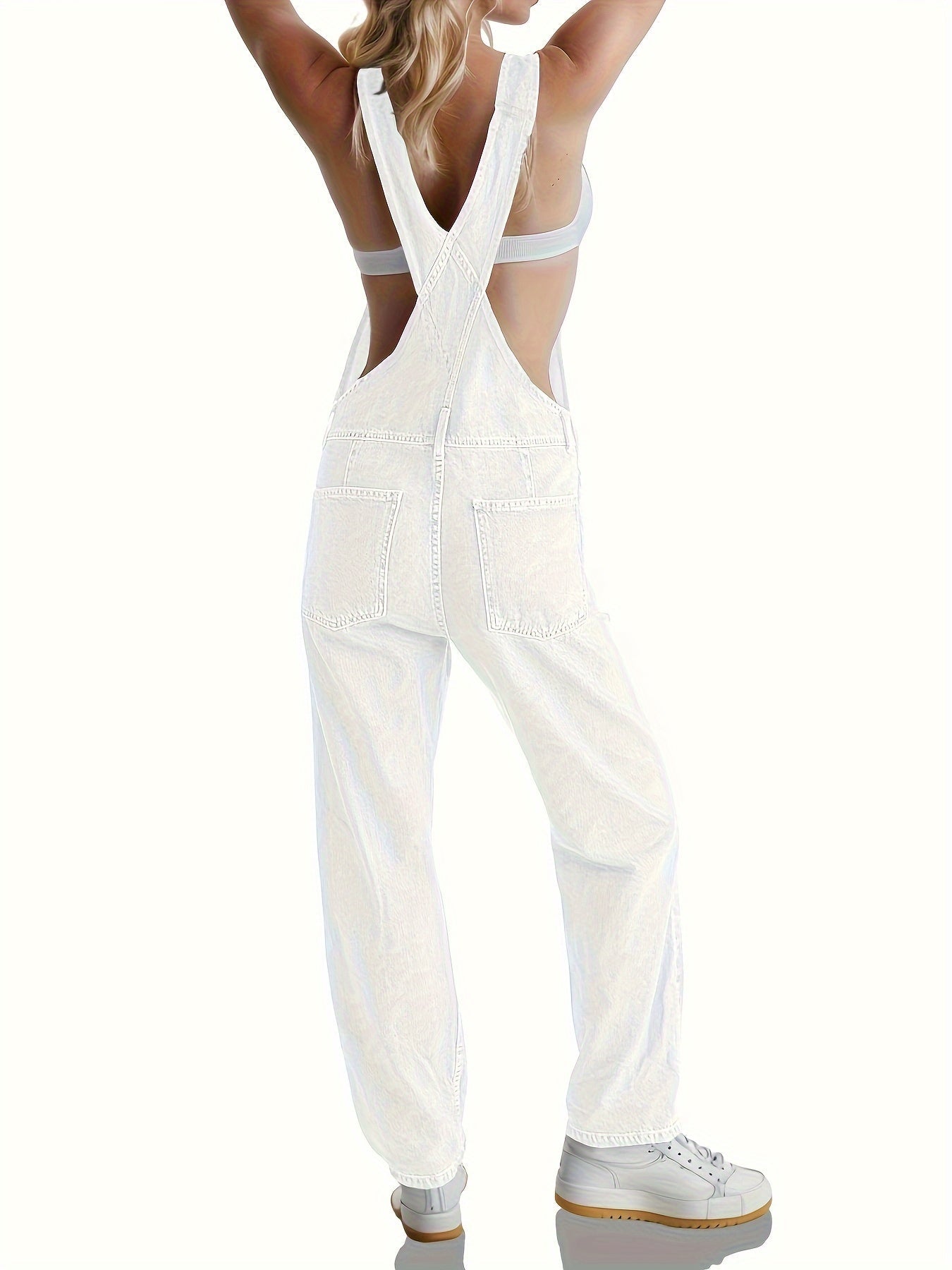 Overalls - Los model - Rechte pijpen - Denim tuinbroek - Jumpsuit Denim voor dames-Hallo Susanne