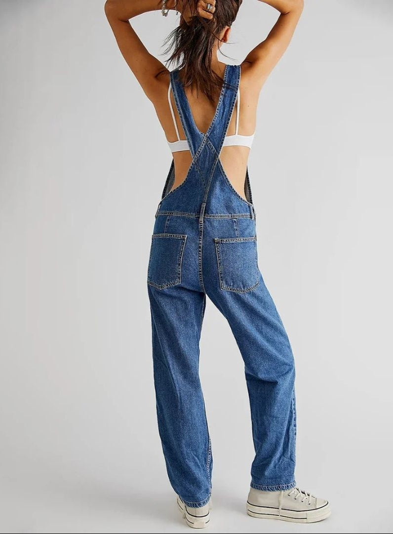 Overalls | Verstelbare bandjes | Losse pasvorm | Denim overalls | Damesbroeken-Hallo Susanne