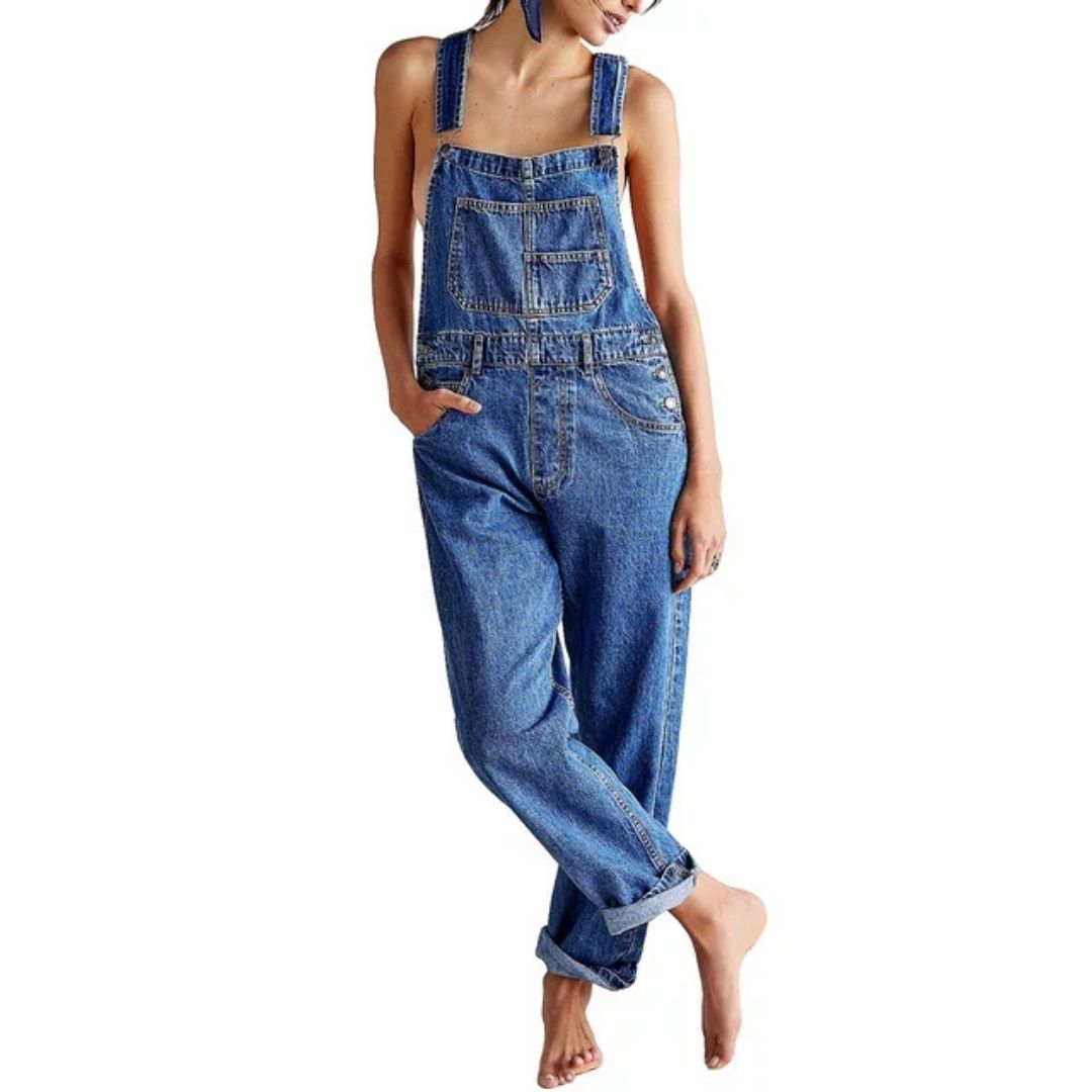 Overalls | Verstelbare bandjes | Losse pasvorm | Denim overalls | Damesbroeken-Hallo Susanne