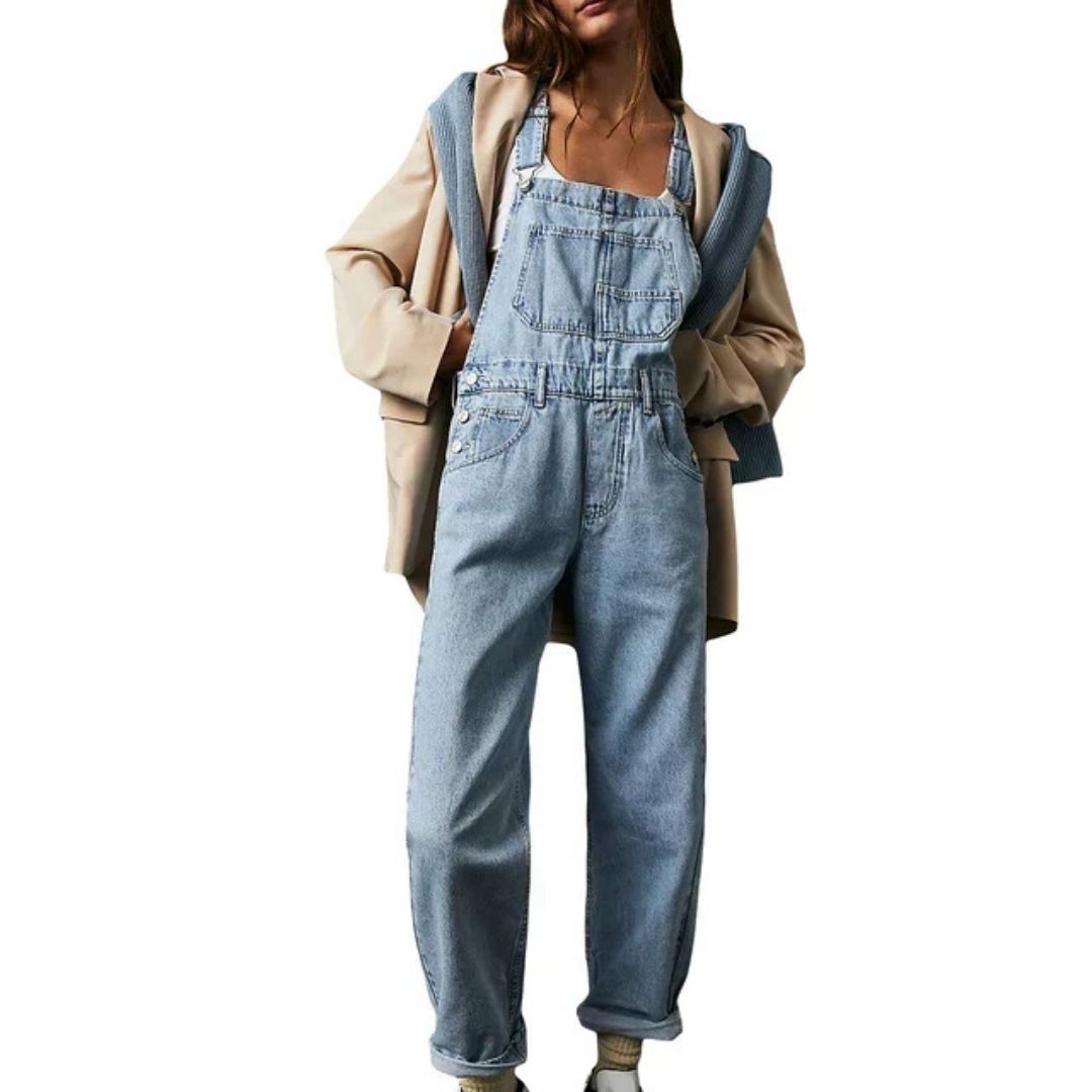 Overalls | Verstelbare bandjes | Losse pasvorm | Denim overalls | Damesbroeken-Hallo Susanne