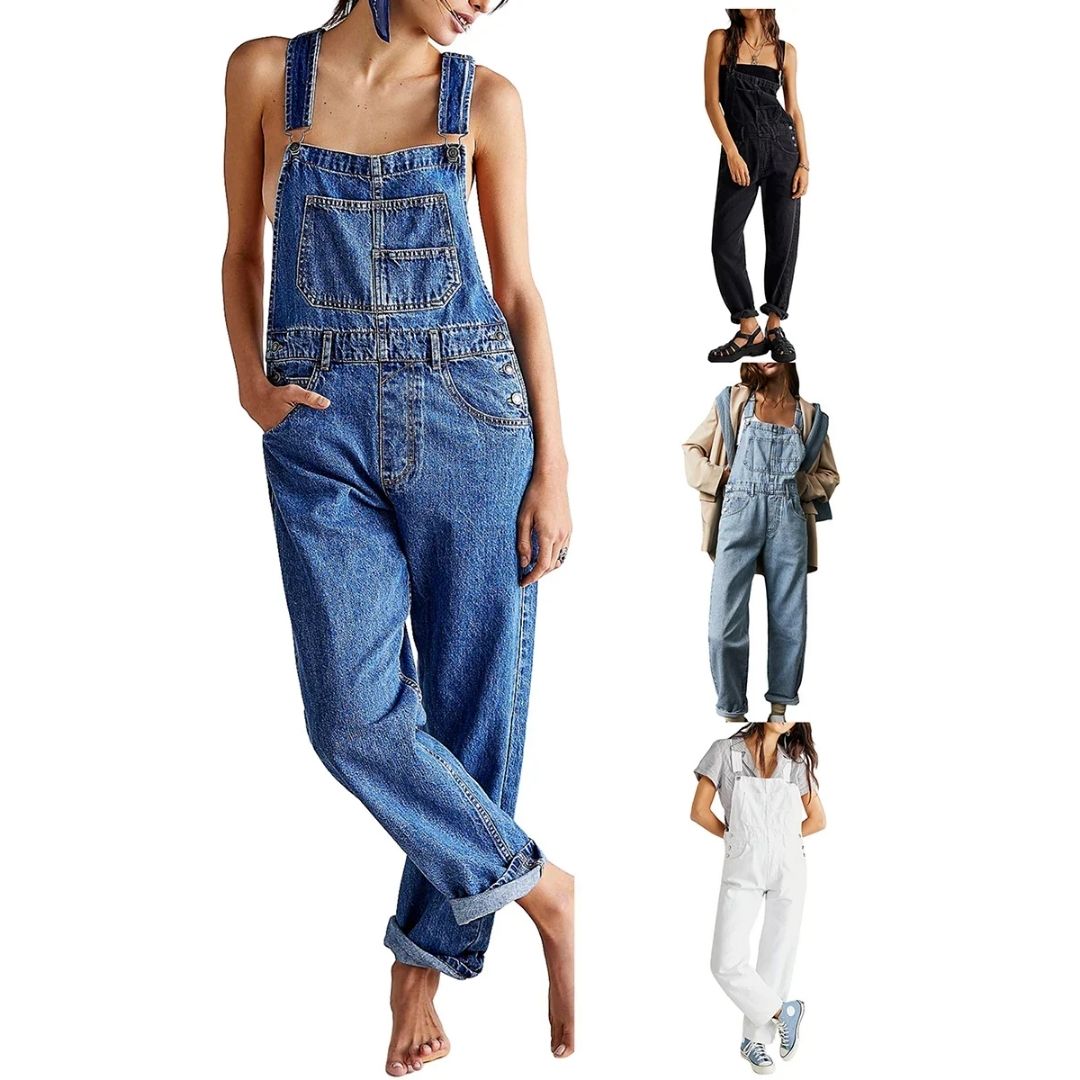 Overalls | Verstelbare bandjes | Losse pasvorm | Denim overalls | Damesbroeken-Hallo Susanne