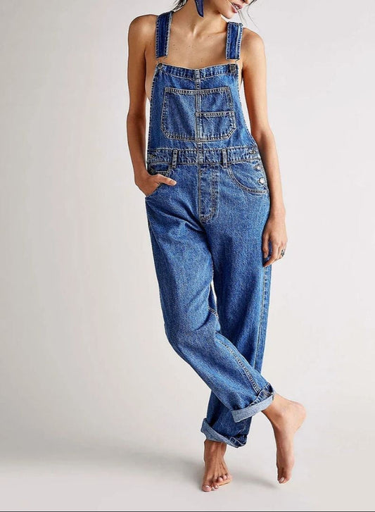 Overalls | Verstelbare bandjes | Losse pasvorm | Denim overalls | Damesbroeken-Hallo Susanne