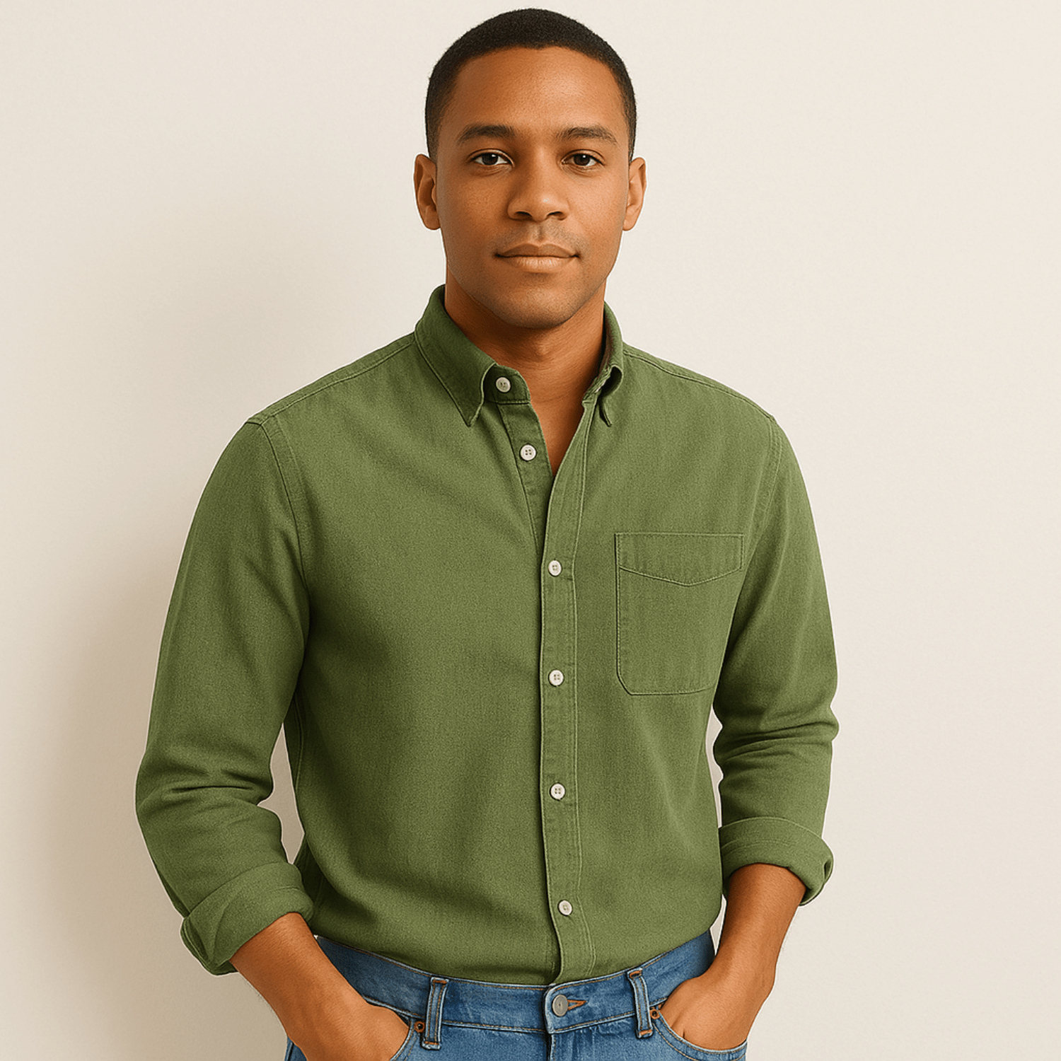 Overhemd met lange mouwen | Regular Fit | Kraagje | Button-Up Overhemd | Overhemd voor heren-Hallo Susanne