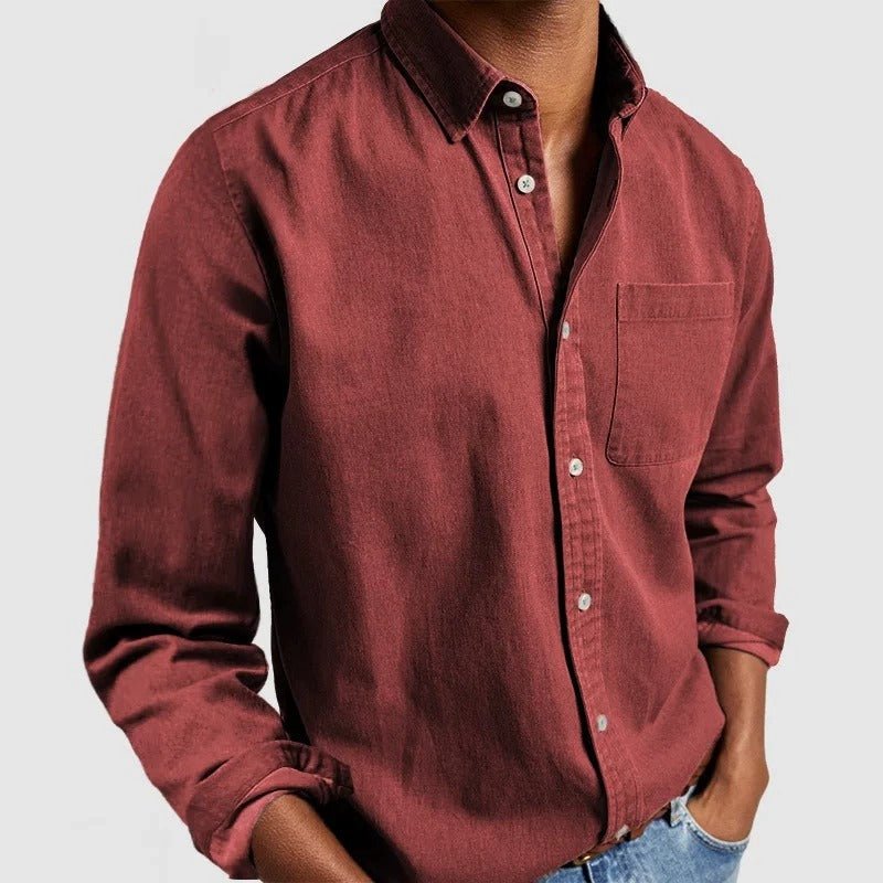 Overhemd met lange mouwen | Regular Fit | Kraagje | Button-Up Overhemd | Overhemd voor heren-Hallo Susanne