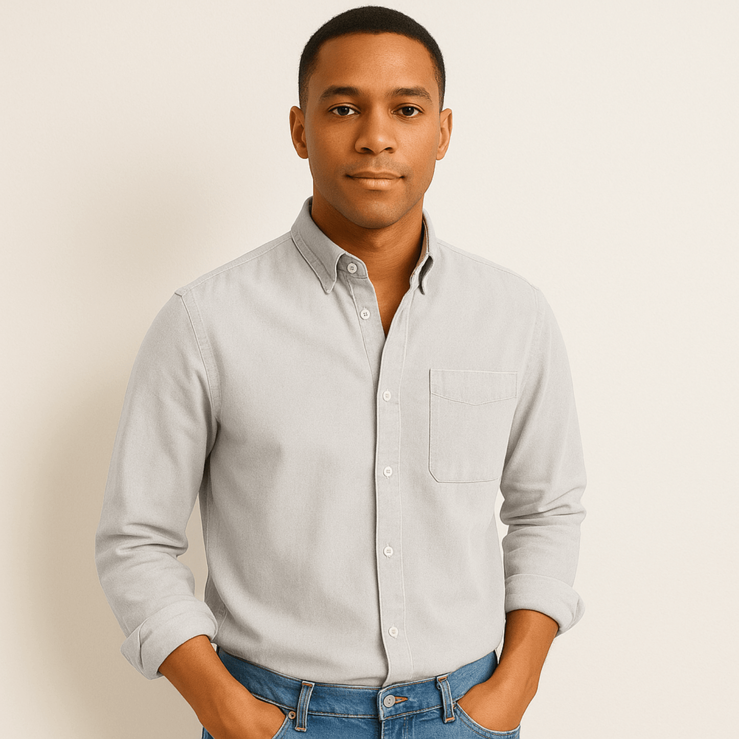 Overhemd met lange mouwen | Regular Fit | Kraagje | Button-Up Overhemd | Overhemd voor heren-Hallo Susanne