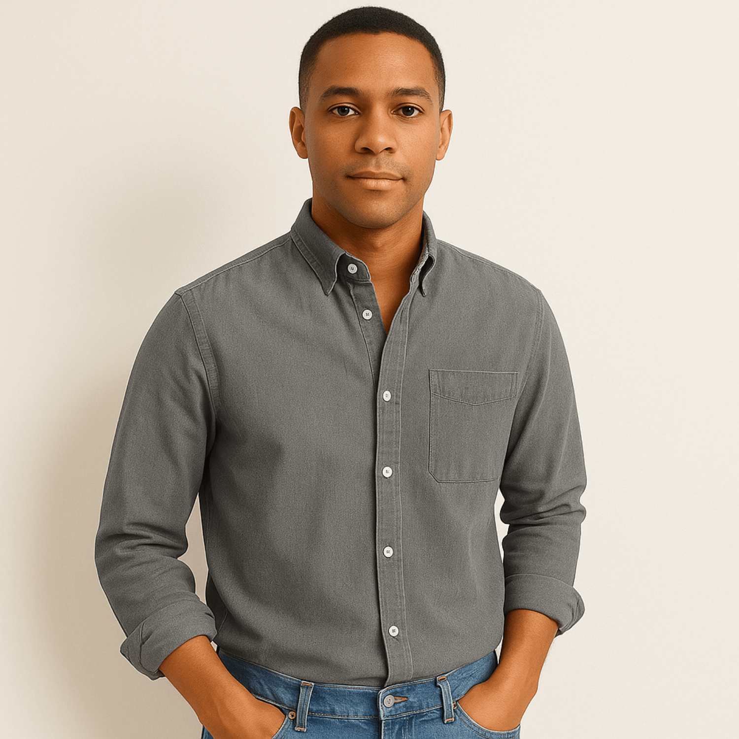 Overhemd met lange mouwen | Regular Fit | Kraagje | Button-Up Overhemd | Overhemd voor heren-Hallo Susanne