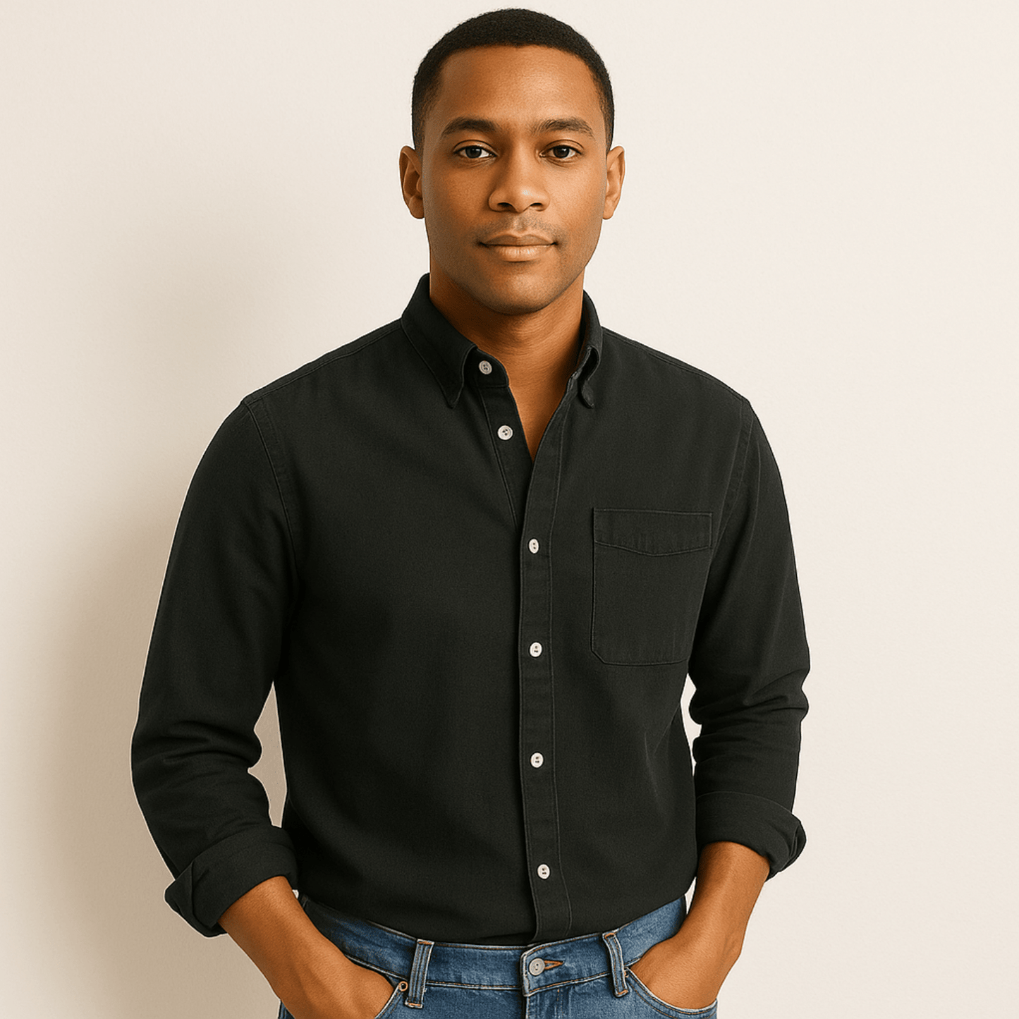Overhemd met lange mouwen | Regular Fit | Kraagje | Button-Up Overhemd | Overhemd voor heren-Hallo Susanne