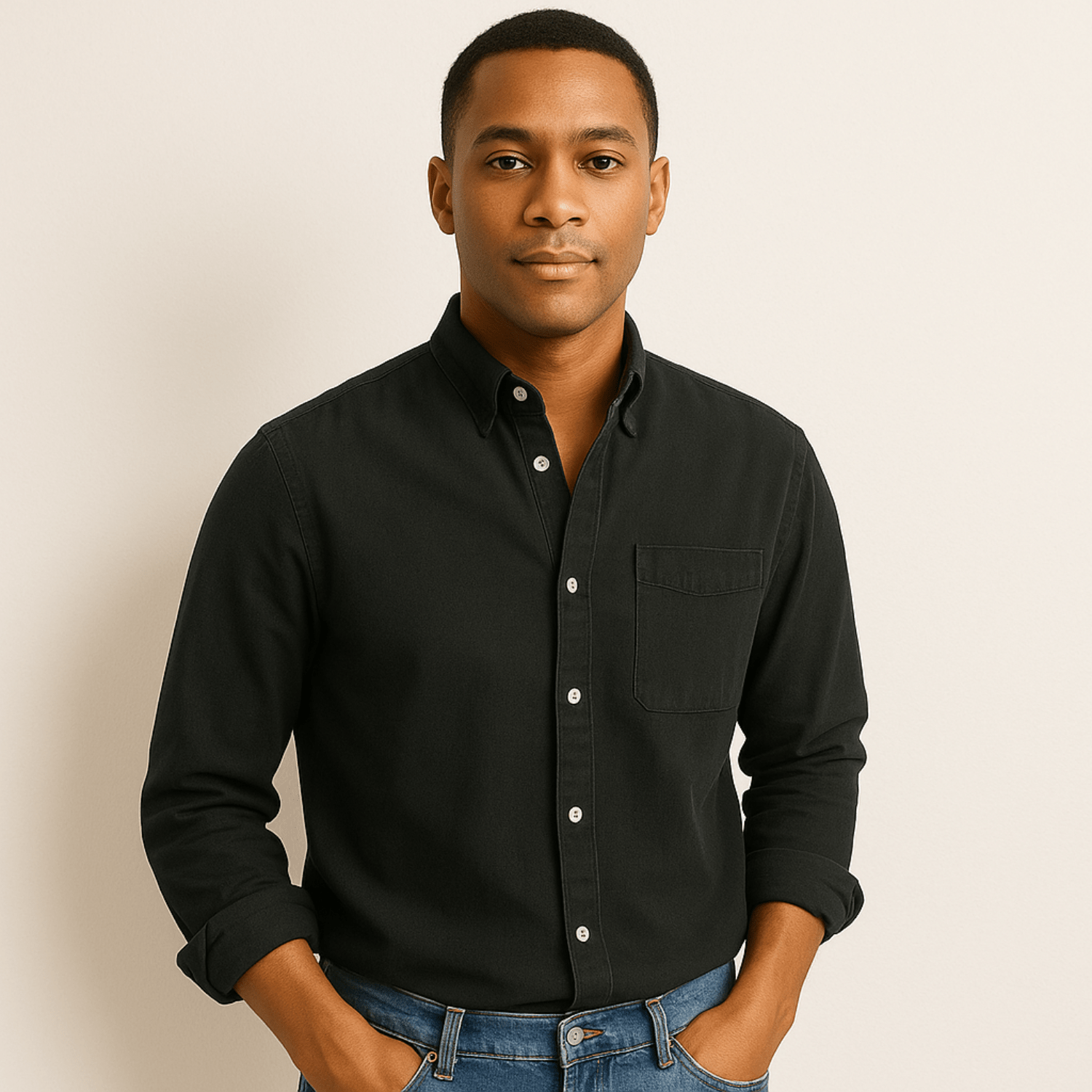 Overhemd met lange mouwen | Regular Fit | Kraagje | Button-Up Overhemd | Overhemd voor heren-Hallo Susanne