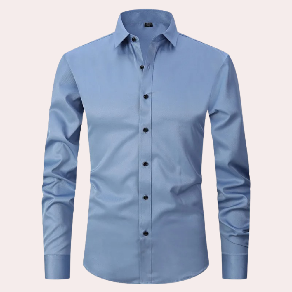 Overhemd voor heren zonder strijkrand | Stretch | Slim Fit | Jurk Overhemd | Button-Up Overhemd-Hallo Susanne