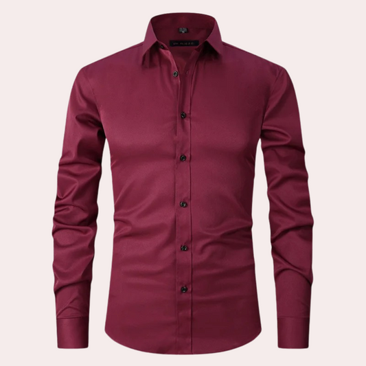 Overhemd voor heren zonder strijkrand | Stretch | Slim Fit | Jurk Overhemd | Button-Up Overhemd-Hallo Susanne