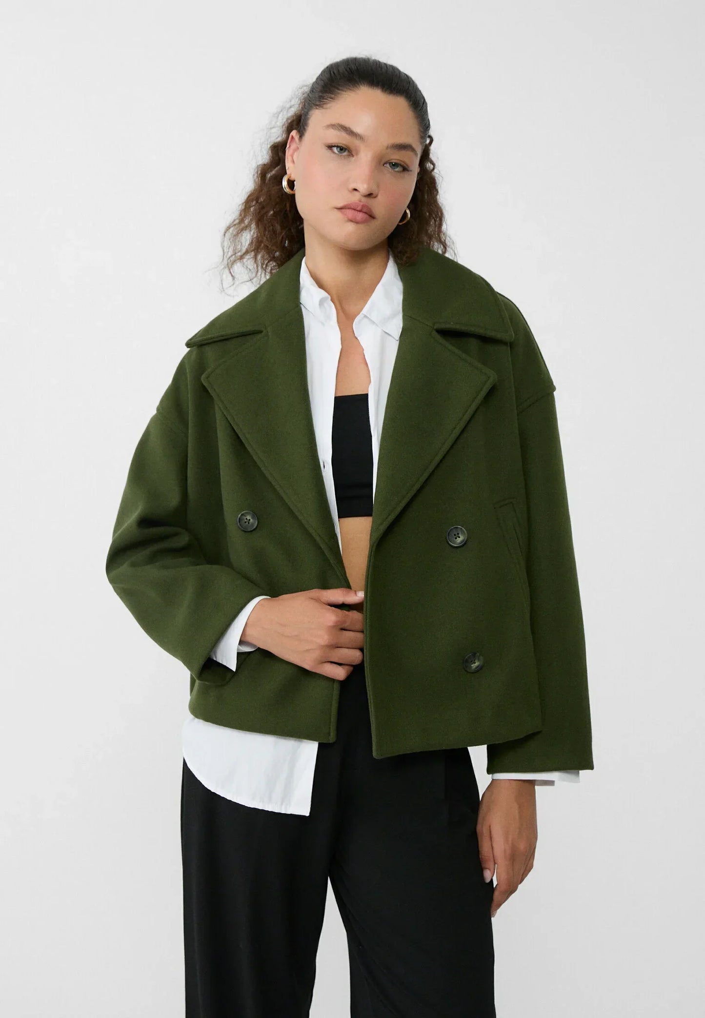 Oversized Jas - Double Breasted - Herfst - Korte trenchcoat - Damesjas-Hallo Susanne